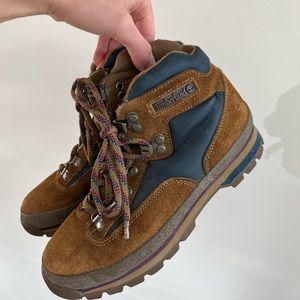 Timberland Kids Brown and Navy Suede Hiking Boots